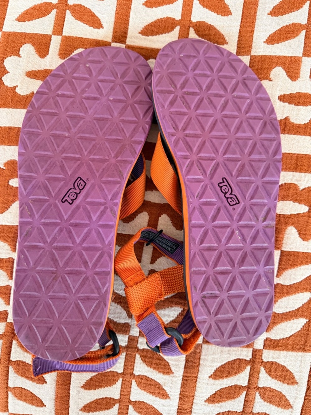 Teva Orange and Purple Strap Sandals with Navy Footbed - Picture 5 of 6